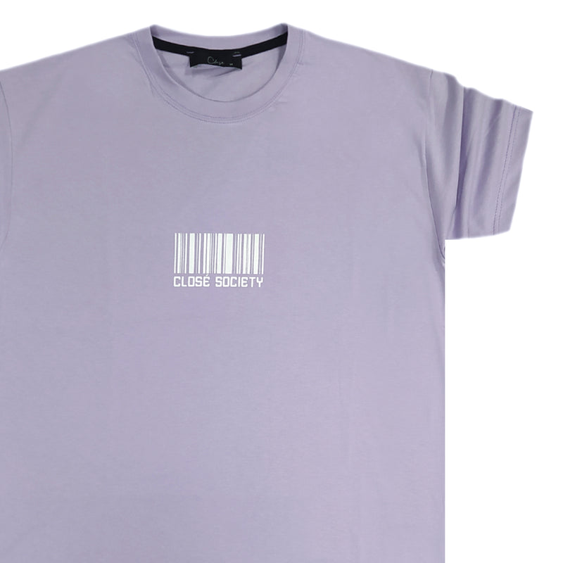 Close society - S23-280 - barcode logo tee - lilaq