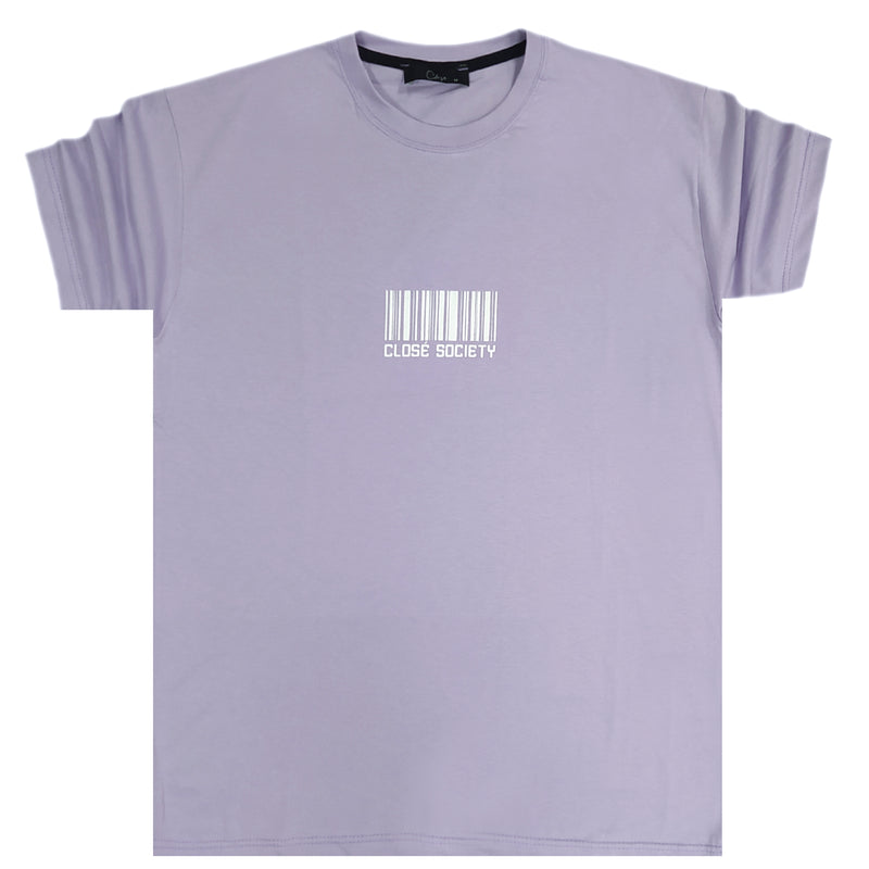 Close society - S23-280 - barcode logo tee - lilaq