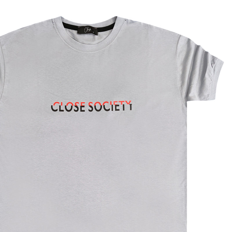 Close society - S23-287 - red lettering logo tee - ice