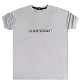 Clvse society - S23-287 - red lettering logo tee - ice