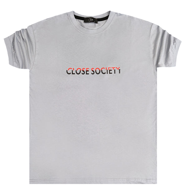 Close society - S23-287 - red lettering logo tee - ice