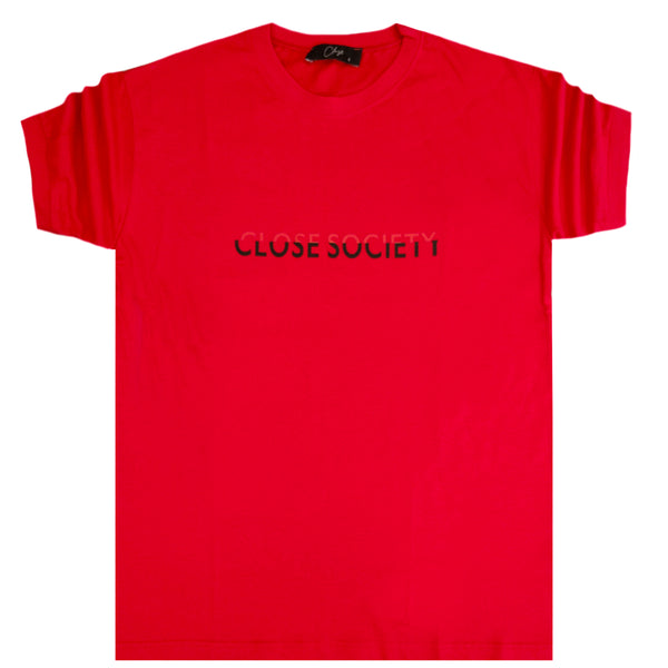 Close society - S23-287 - red lettering logo tee - red