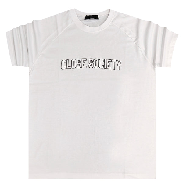 Clvse society - S23-290 - raglan logo tee - white
