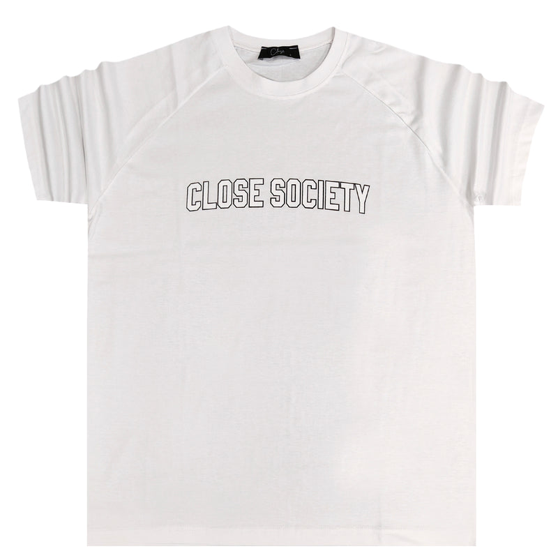 Close society - S23-290 - raglan logo tee - white