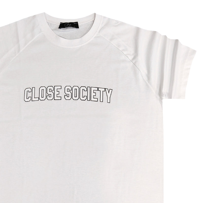 Close society - S23-290 - raglan logo tee - white