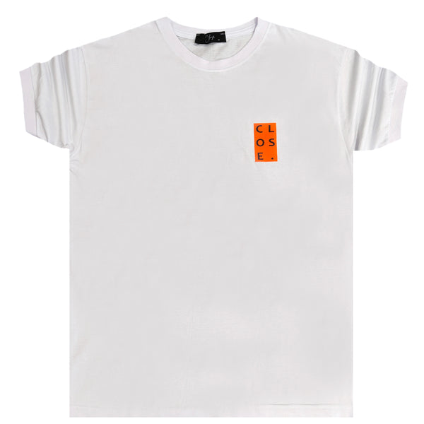 Clvse society - S23-292 - orange logo tee - white