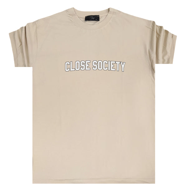 Close society - S23-293 - simple logo tee - beige