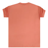 Close society - S23-295 - black logo patch tee - coral