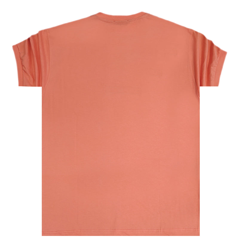 Close society - S23-295 - black logo patch tee - coral