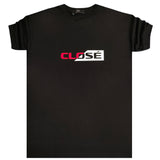 Close society - S23-297 - red half white logo tee - black