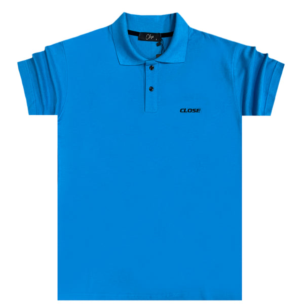 Ανδρική κοντομάνικη μπλούζα Close society - S23-301 - simple logo polo μπλε