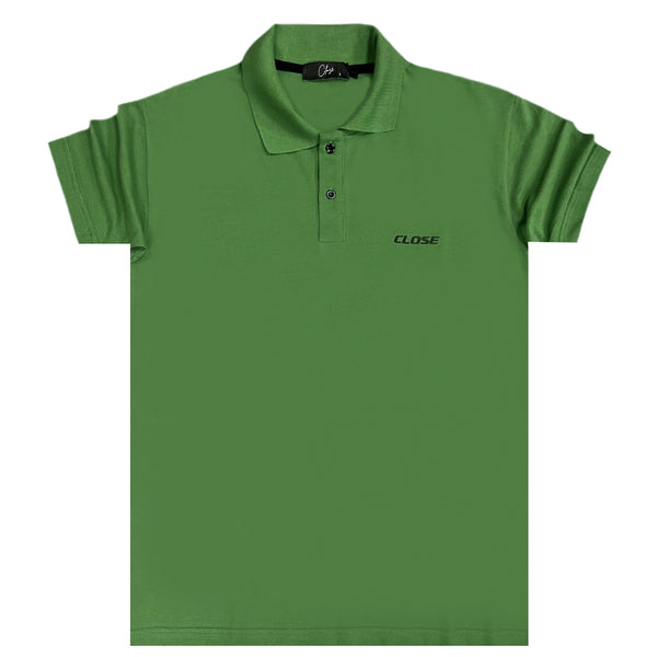 Ανδρική κοντομάνικη μπλούζα Close society - S23-301 - simple logo polo πράσινο