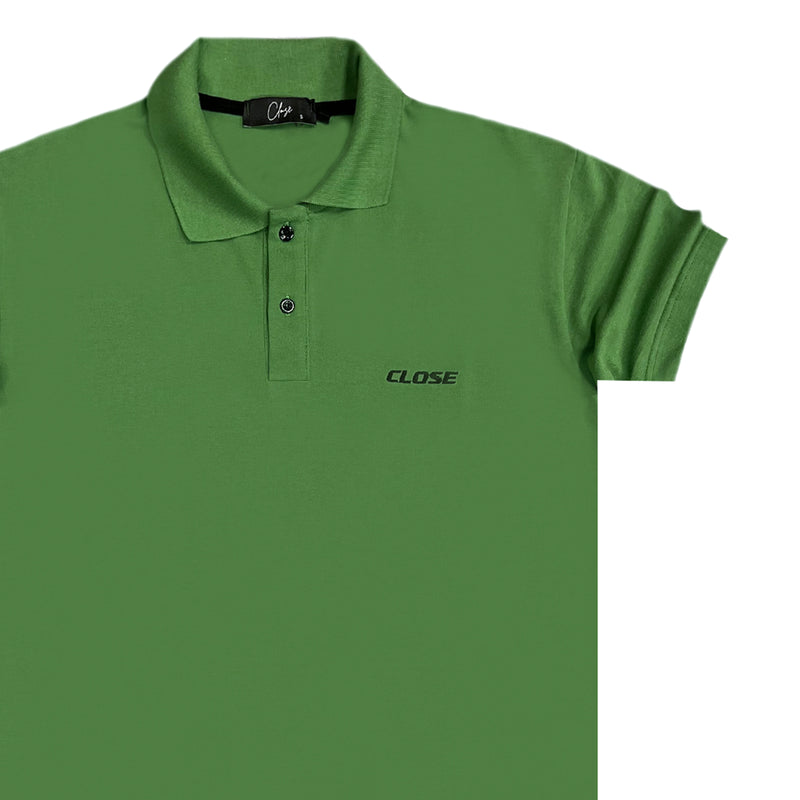 Ανδρική κοντομάνικη μπλούζα Close society - S23-301 - simple logo polo πράσινο