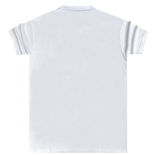 Ανδρική κοντομάνικη μπλούζα Close society - S23-301 - simple logo polo λευκό