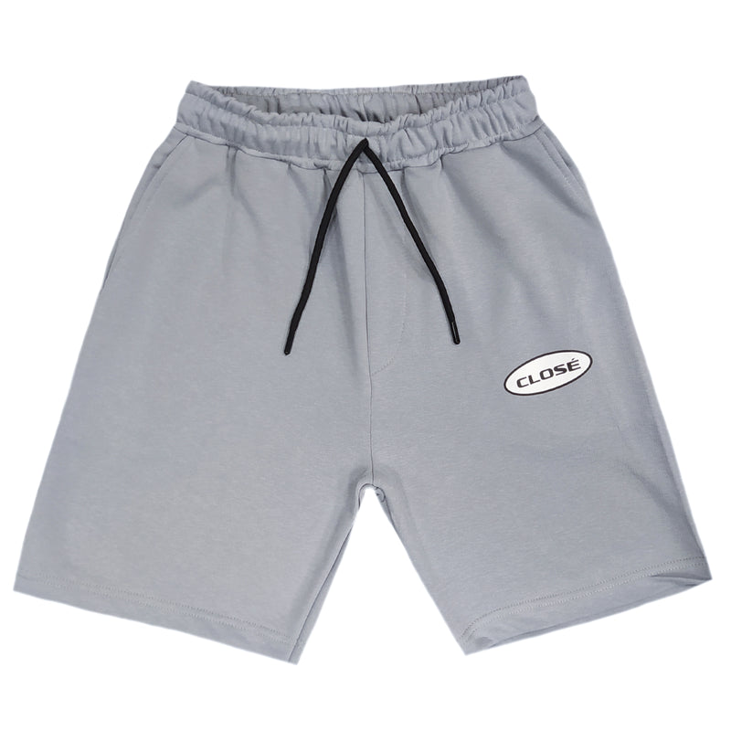 Close society - s23-351 - ellipse logo shorts - light grey