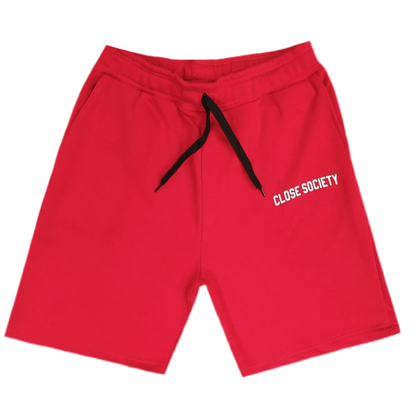 Close society - s23-352 - simple logo shorts - red