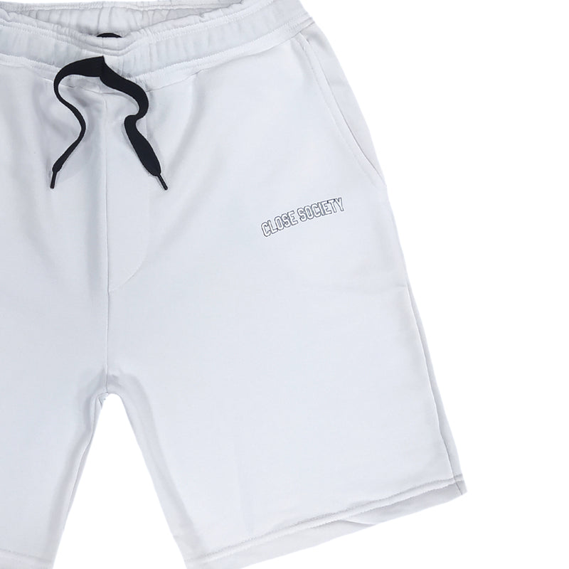 Clvse society - s23-352 - simple logo shorts - white
