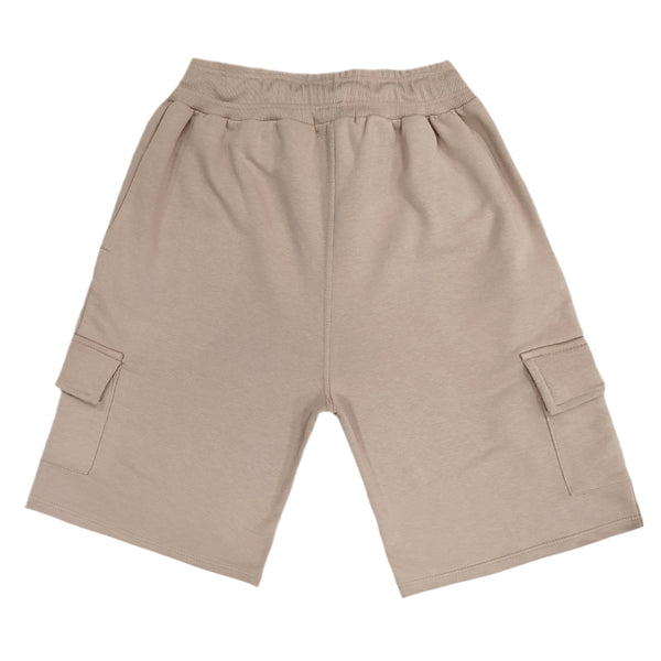 Close society - s23-362 - rounded logo cargo shorts - beige