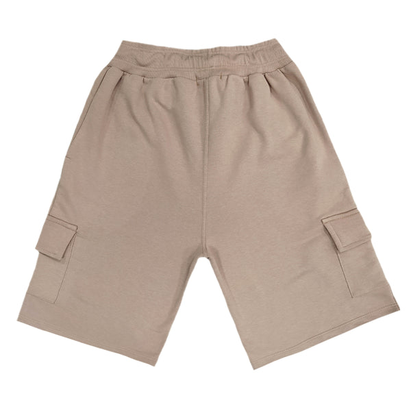 Close society - s23-361 - glossy cargo shorts - beige