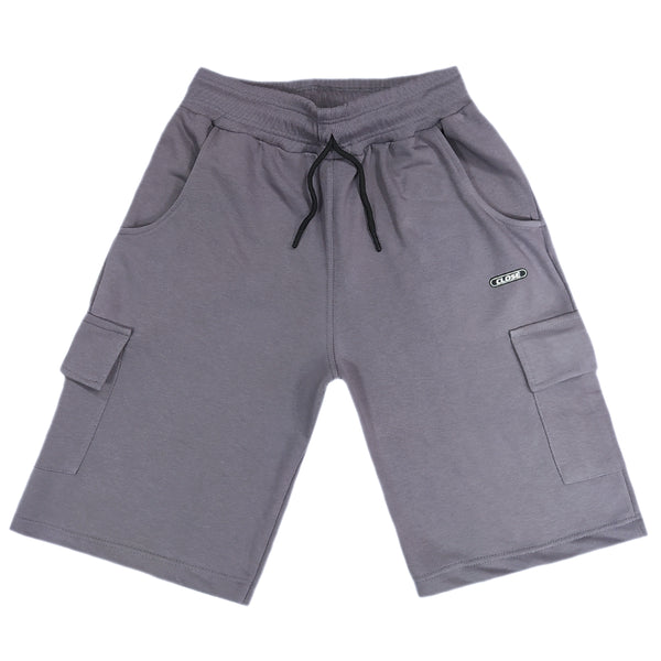 Close society - s23-362 - rounded logo cargo shorts - grey