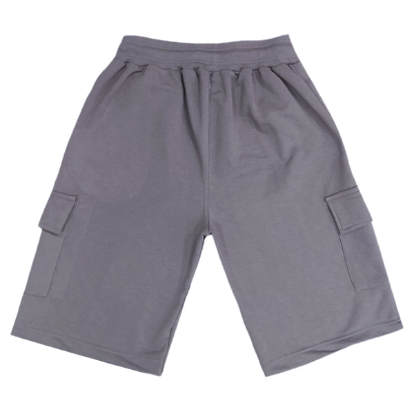 Close society - s23-362 - rounded logo cargo shorts - grey