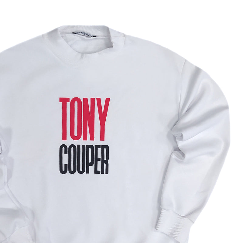 Tony couper - S23/36 - tony couper red/black logo crewneck - white