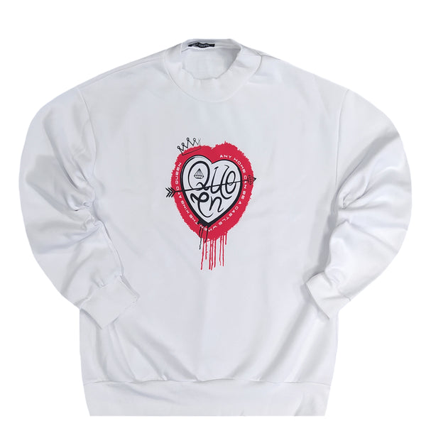 Tony couper - S23/41 - queen logo crewneck - white