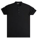 Close society - S23-900 - half button shirt - black