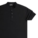 Close society - S23-900 - half button shirt - black