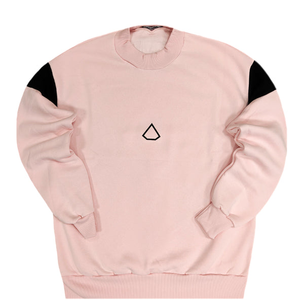 Tony couper - S23/17 - diamond crewneck black top - pink