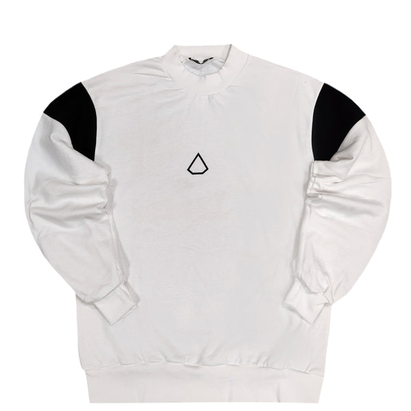 Tony couper - S23/19 - diamond crewneck black top - white