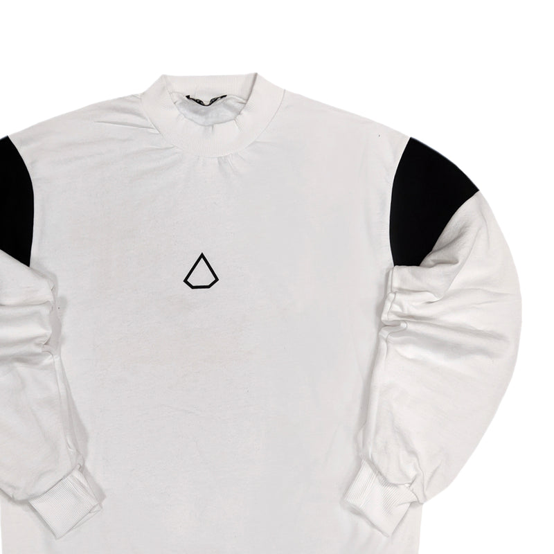 Tony couper - S23/19 - diamond crewneck black top - white