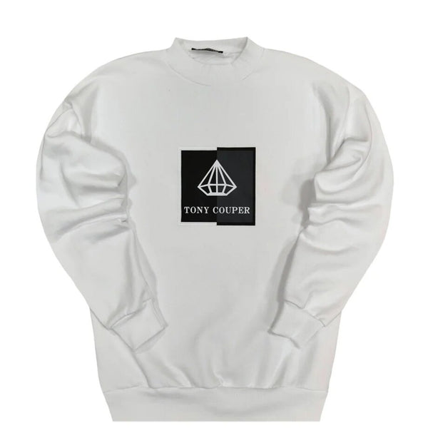 Tony couper - S23/32 - contrast square logo turtle neck - white