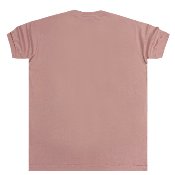 Ανδρική κοντομάνικη μπλούζα Close society - S24-200 - champion bear logo ροζ