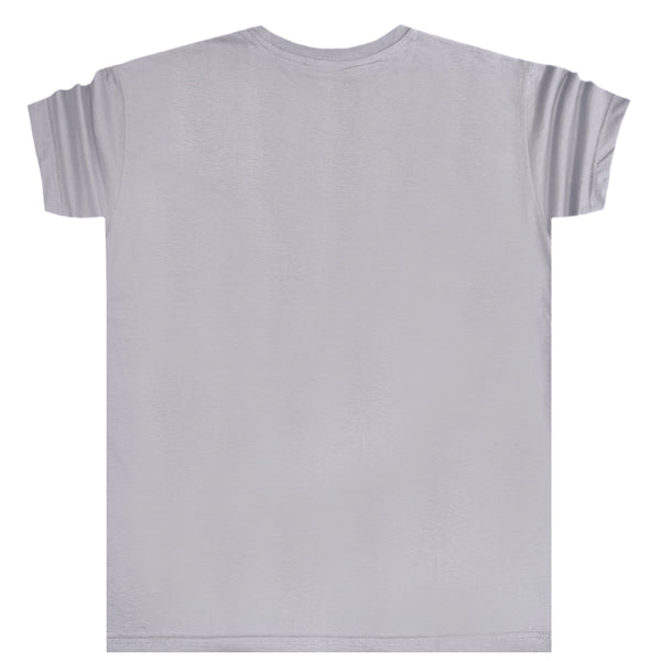 Ανδρική κοντομάνικη μπλούζα Close society - S24-220 - plastic logo tee γκρι πάγου