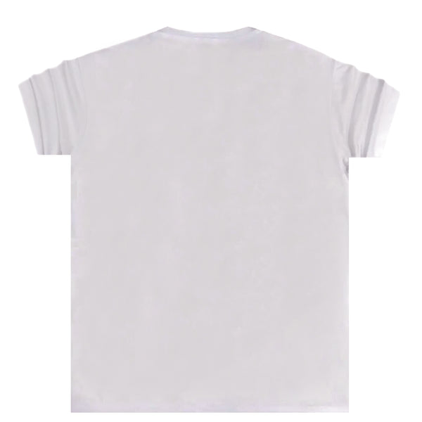Κοντομάνικη μπλούζα Close society - S24-201 - d. characters logo λευκό