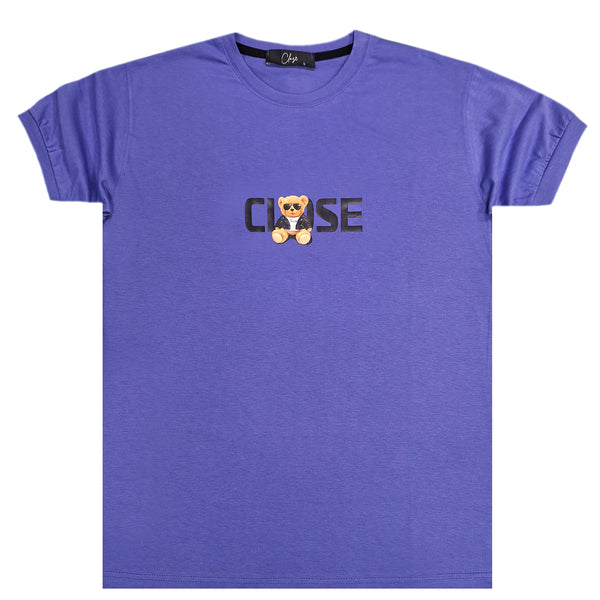Κοντομάνικη μπλούζα Close society - S24-203 - cool teddy logo λιλά