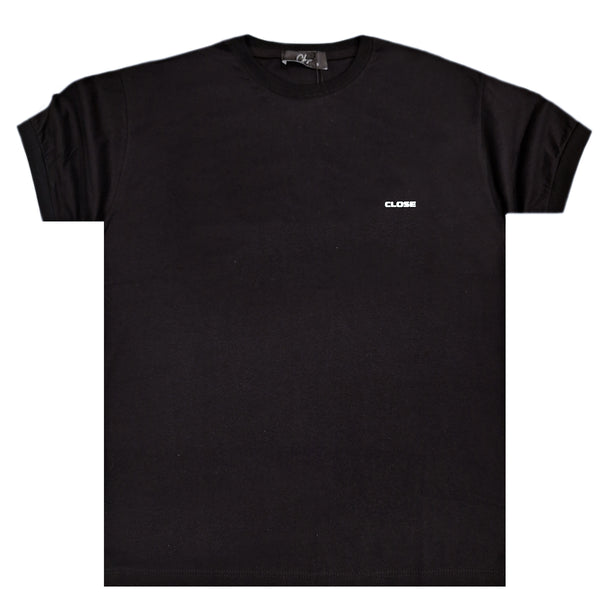 Κοντομάνικη μπλούζα Close society - S24-210 - m&m logo μαύρο