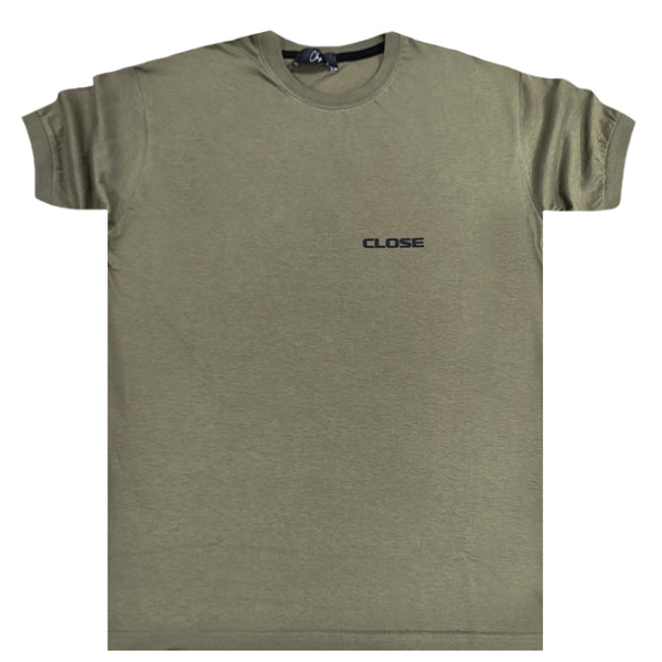 Ανδρική κοντομάνικη μπλούζα Close society - S24-214 - simple tee χακί