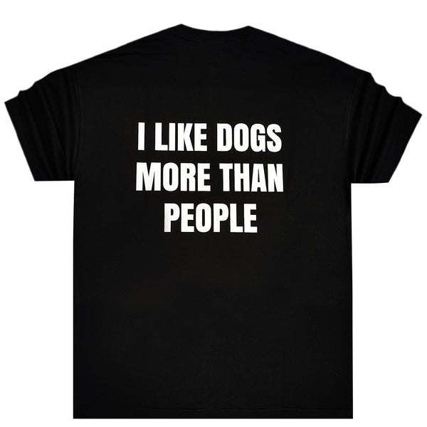 Κοντομάνικη μπλούζα Close society - S24-223 - oversized fit dogs logo μαύρο