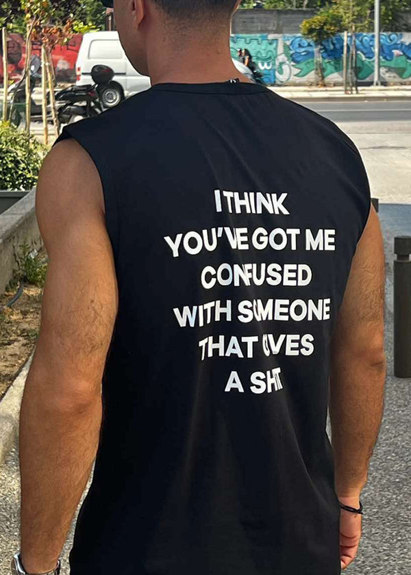 Αμάνικη Μπλούζα Close society - S24-801 - you've got me confused sleeveless tee μαύρο