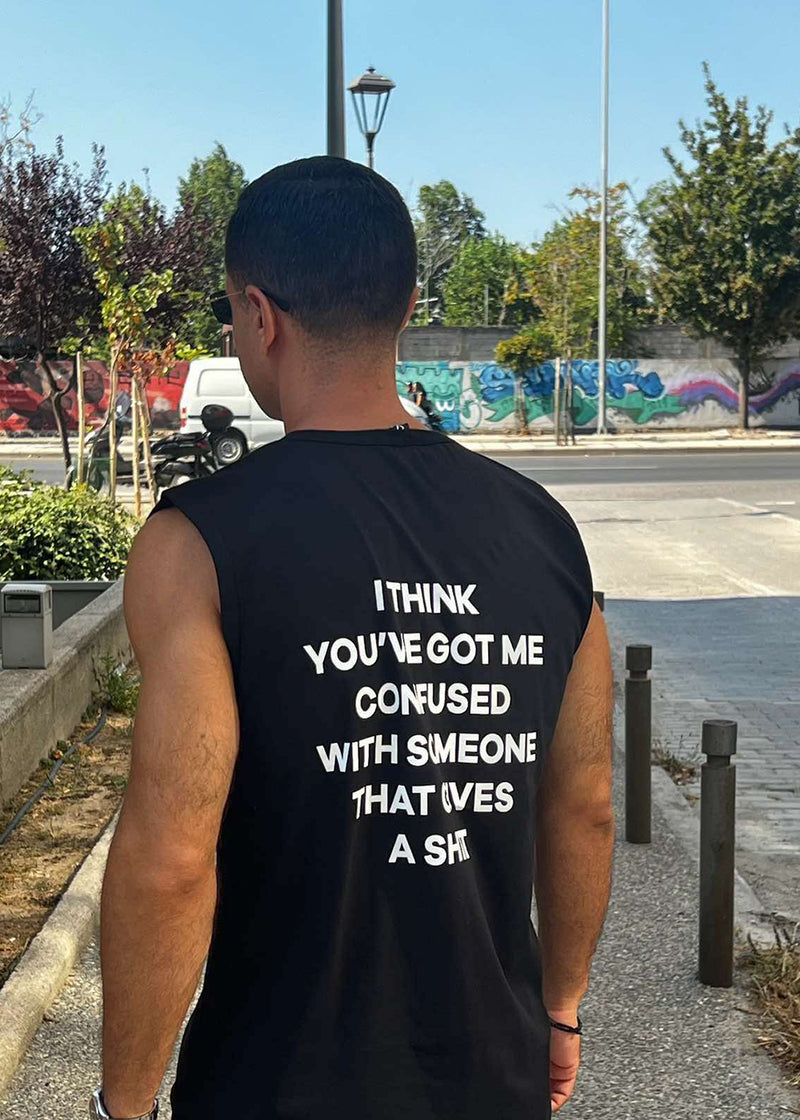 Αμάνικη Μπλούζα Close society - S24-801 - you've got me confused sleeveless tee μαύρο