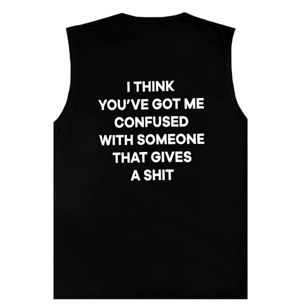 Αμάνικη Μπλούζα Close society - S24-801 - you've got me confused sleeveless tee μαύρο