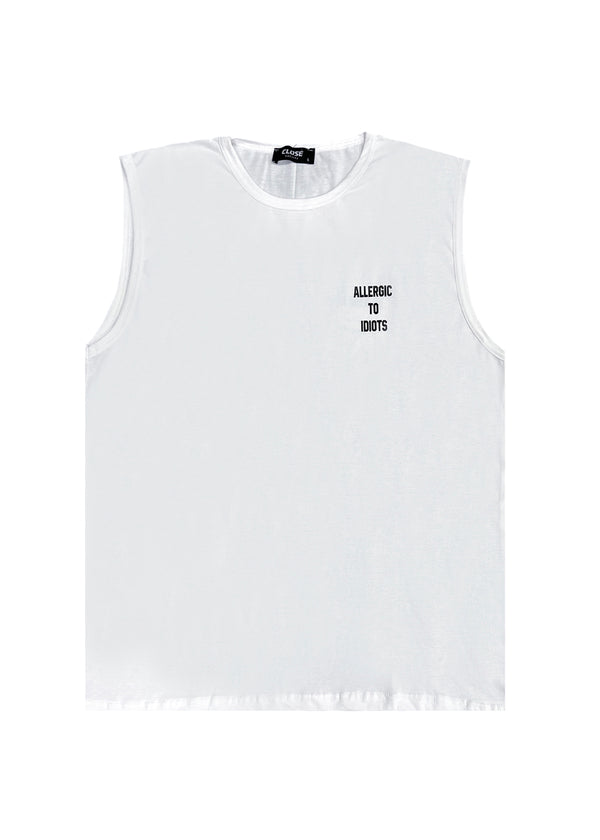 Αμάνικη Μπλούζα Close society - S24-802 - allergic to idiots sleeveless tee λευκό