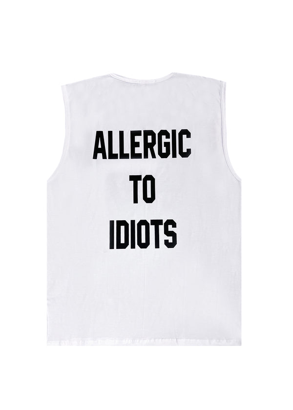 Αμάνικη Μπλούζα Close society - S24-802 - allergic to idiots sleeveless tee λευκό