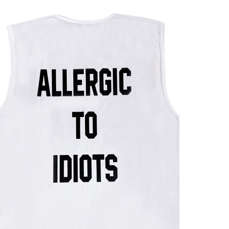 Αμάνικη Μπλούζα Close society - S24-802 - allergic to idiots sleeveless tee λευκό