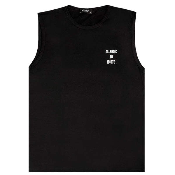 Αμάνικη Μπλούζα Close society - S24-802 - allergic to idiots sleeveless tee μαύρο