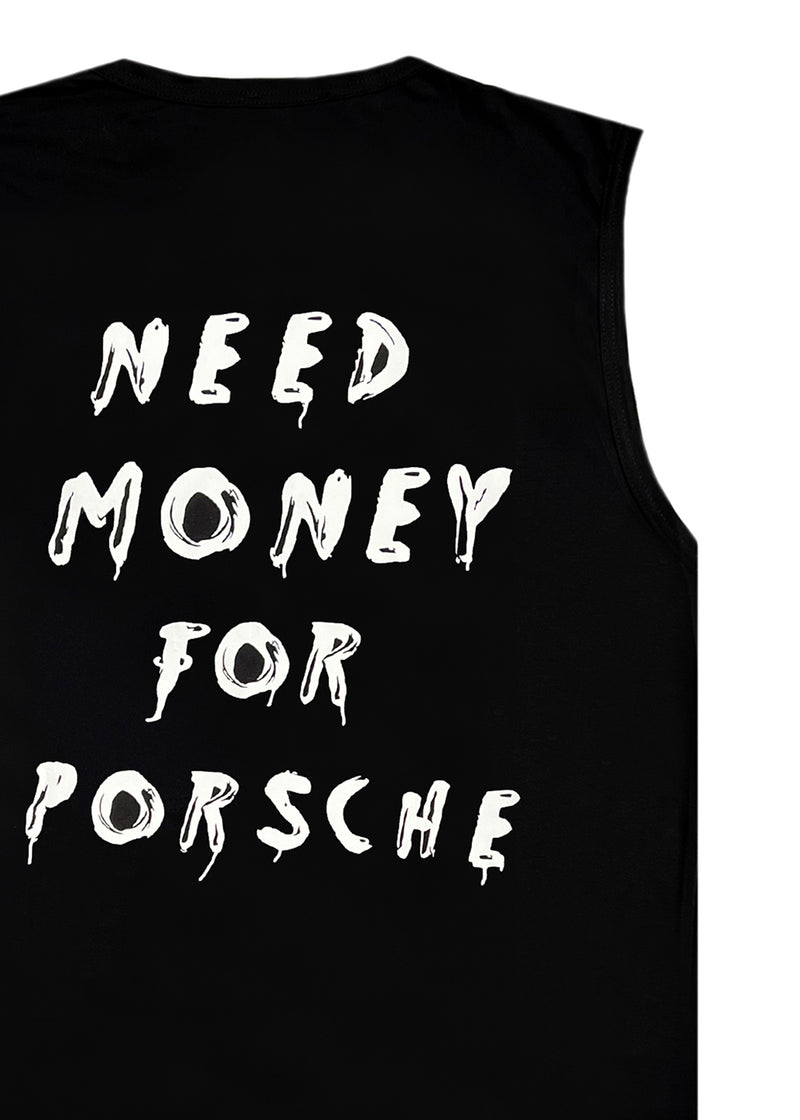 Αμάνικη Μπλούζα Close society - S24-803 - need money for porsche sleeveless tee μαύρο