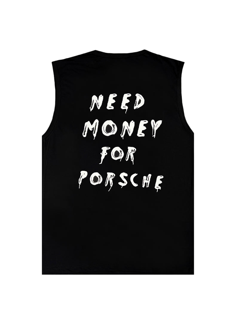 Αμάνικη Μπλούζα Close society - S24-803 - need money for porsche sleeveless tee μαύρο