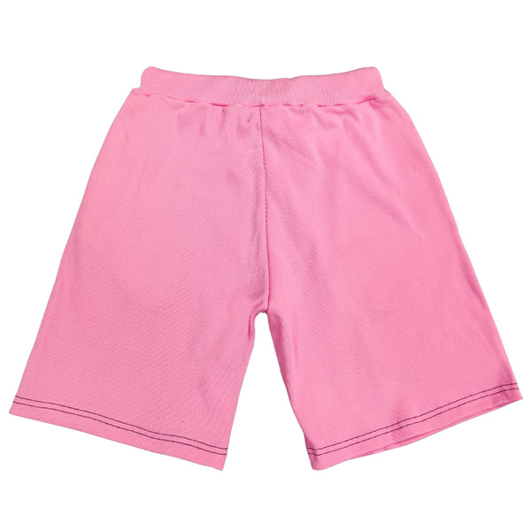 Close society - S24-900 - white patch spring shorts - pink